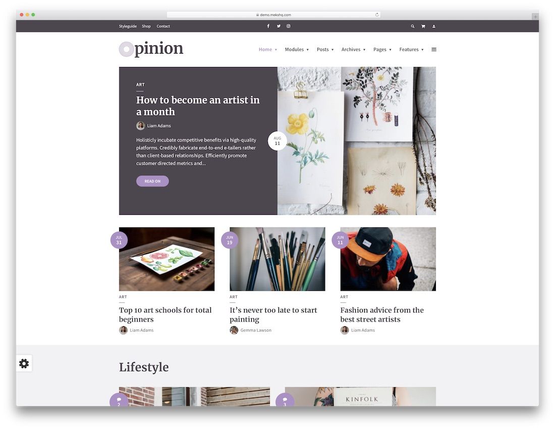 opinie temă wordpress colorată