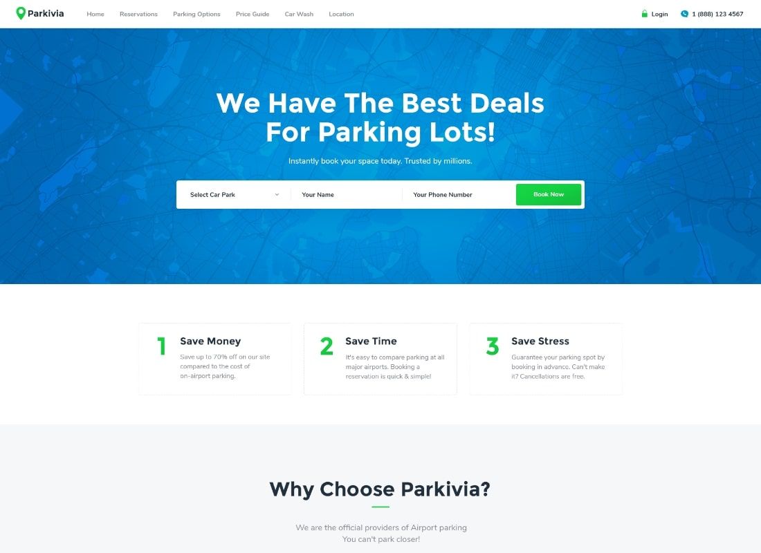 Parkivia 是我们今天列表中最后但并非最不重要的 WP 模板。您可以使用它为汽车维修店、汽车维修服务、汽车修理厂、车身修理厂或碰撞中心建立网站。因此，无论您的利基是什么，Parkivia 都可以帮助在线推广它。为此，它遵循最佳 SEO 规则，让您的网站尽可能靠近顶部。因此，它支持 WPBakery 页面构建器，并让您对页面布局产生奇迹。您只能使用您的创造力更改设计元素、删除或编辑它们。 MailChimp 和 Contact Form 7 插件在与用户交互时提供了巨大帮助。对于更有趣的事情，您可以使用自定义短代码和小部件。此外，通过创建令人惊叹的作品画廊来展示您可以做出的改变是明智的。 Parkivia 支持 Mega Menu，因此您可以将所有您可以提供的东西放在那里。视差效果背景将为您的页面添加一些额外的氛围。有时，网站建设的最佳部分是选择一个主题。帕基维亚可以证明这一事实。