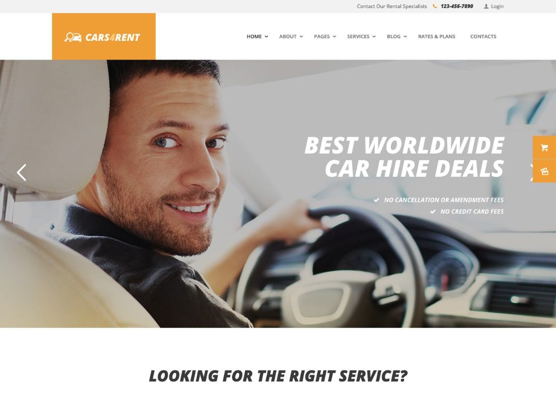 Cars4Rent |汽车租赁和出租车服务 WordPress 主题 + RTL