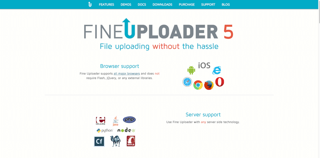 Fine Uploader Bibliothèque de téléchargement Javascript