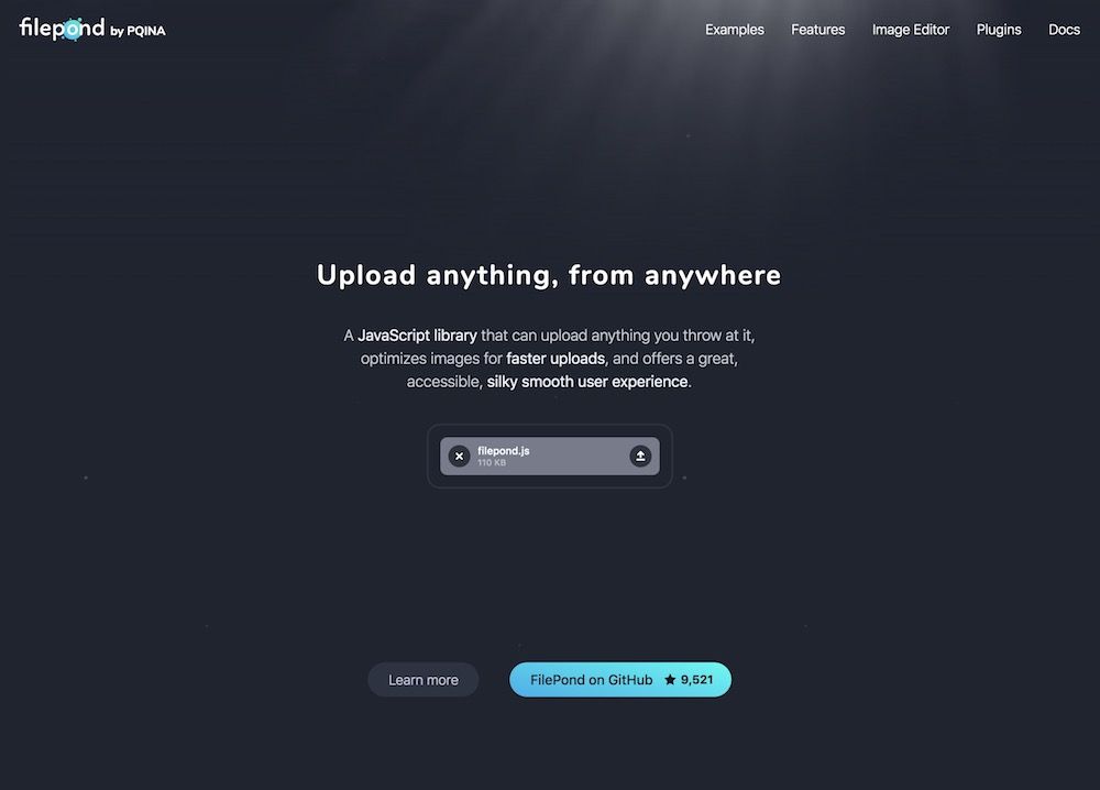 filepond jquery ملف تحميل البرنامج النصي