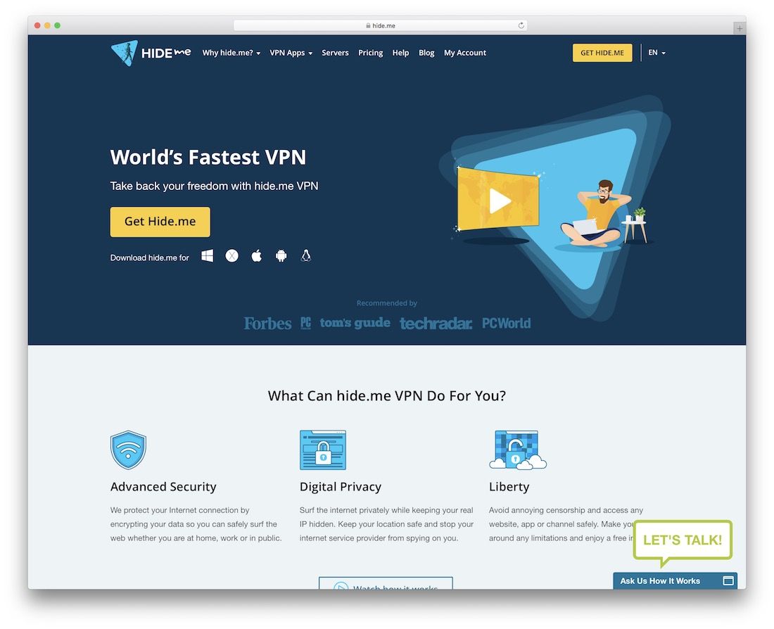 usługa VPN hide.me