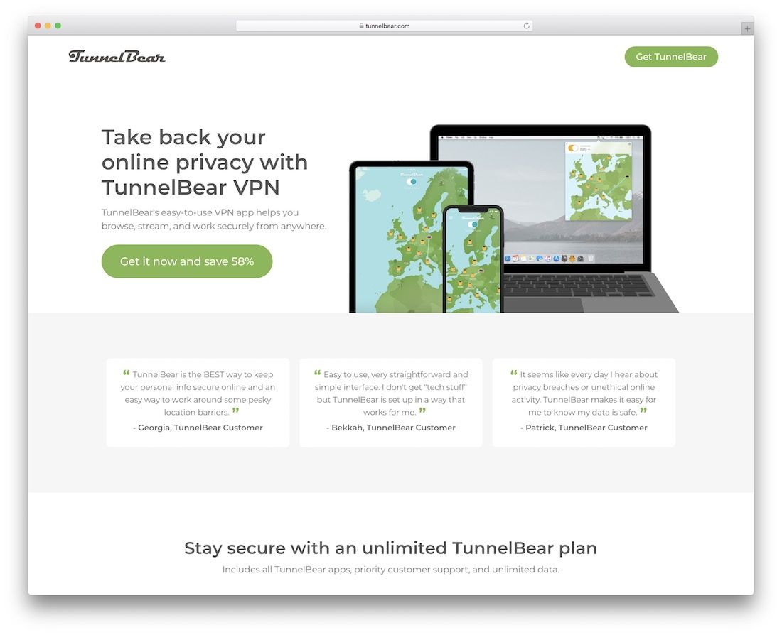 usługa VPN Tunelbear