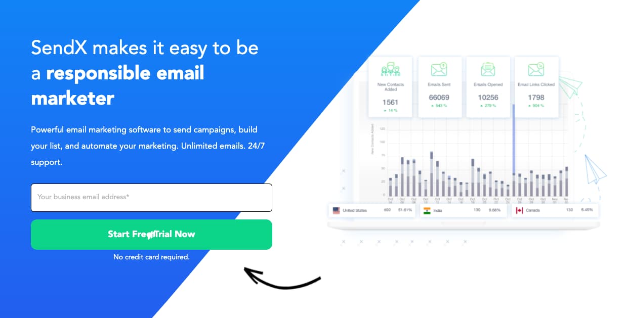 Platformă de marketing prin e-mail SendX