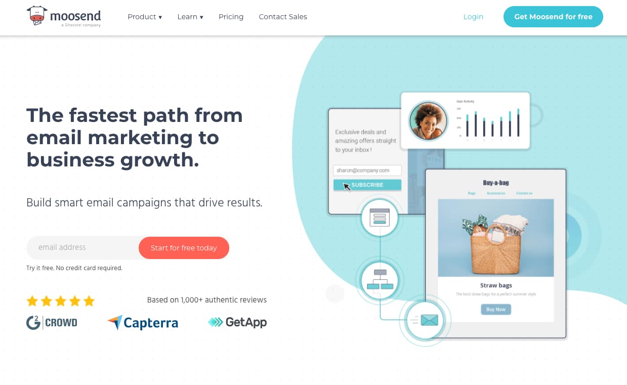 platformă de marketing prin e-mail moosend