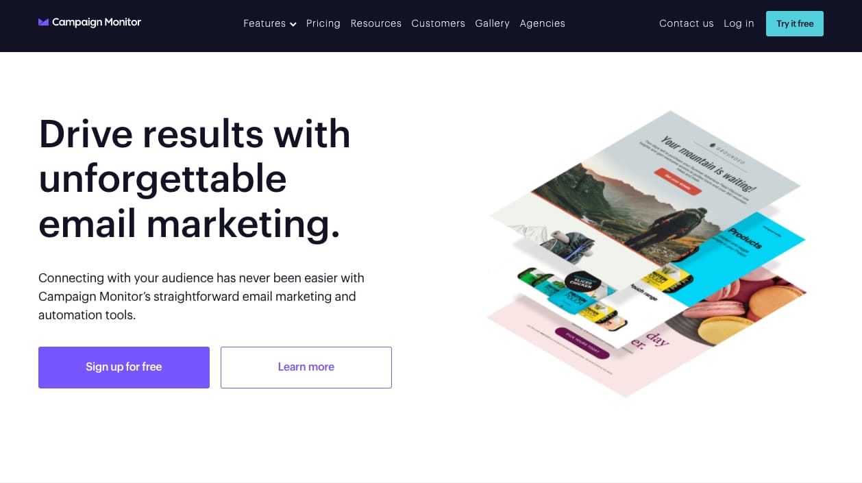 Platformă de marketing prin e-mail Campaign Monitor
