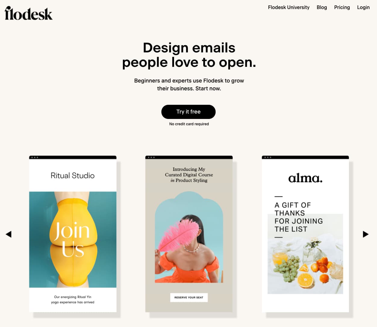 Platformă de marketing prin e-mail Flodesk