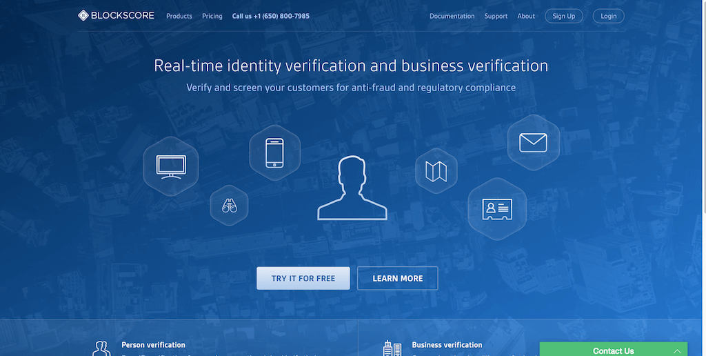 BlockScore de verificação de identidade inteligente