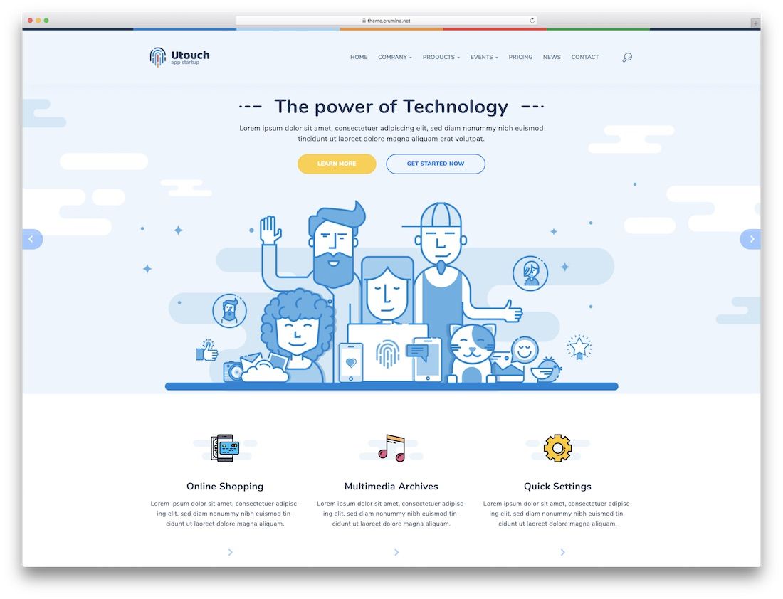 Website-Vorlage für utouch-Softwareunternehmen