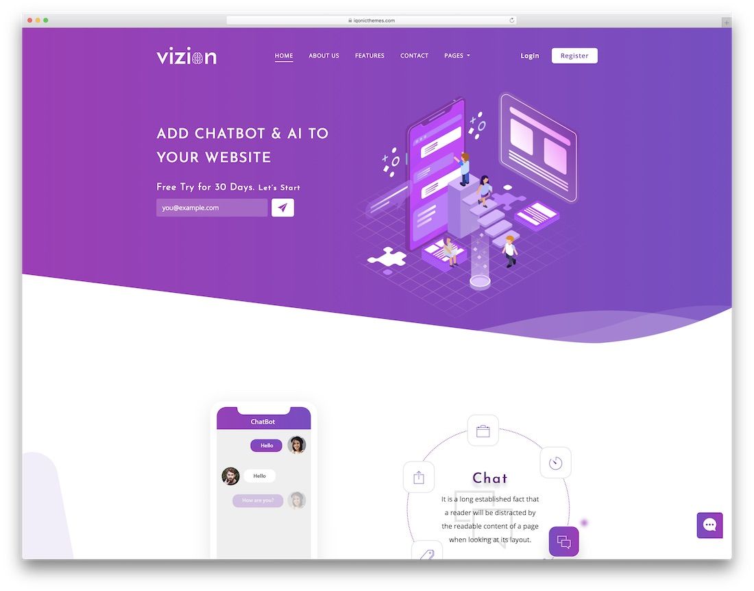 Website-Vorlage für Vision-Unternehmen