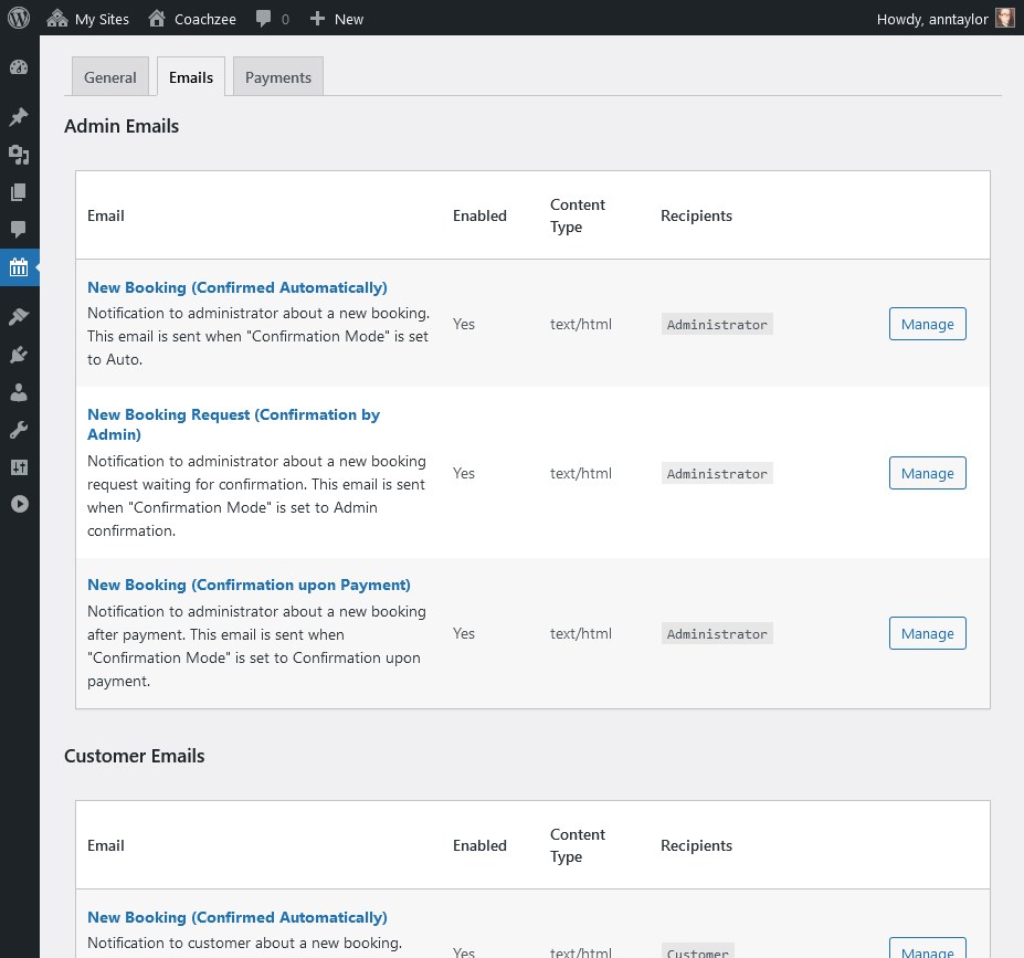 e-maile wordpress motyw szkoły jazdy