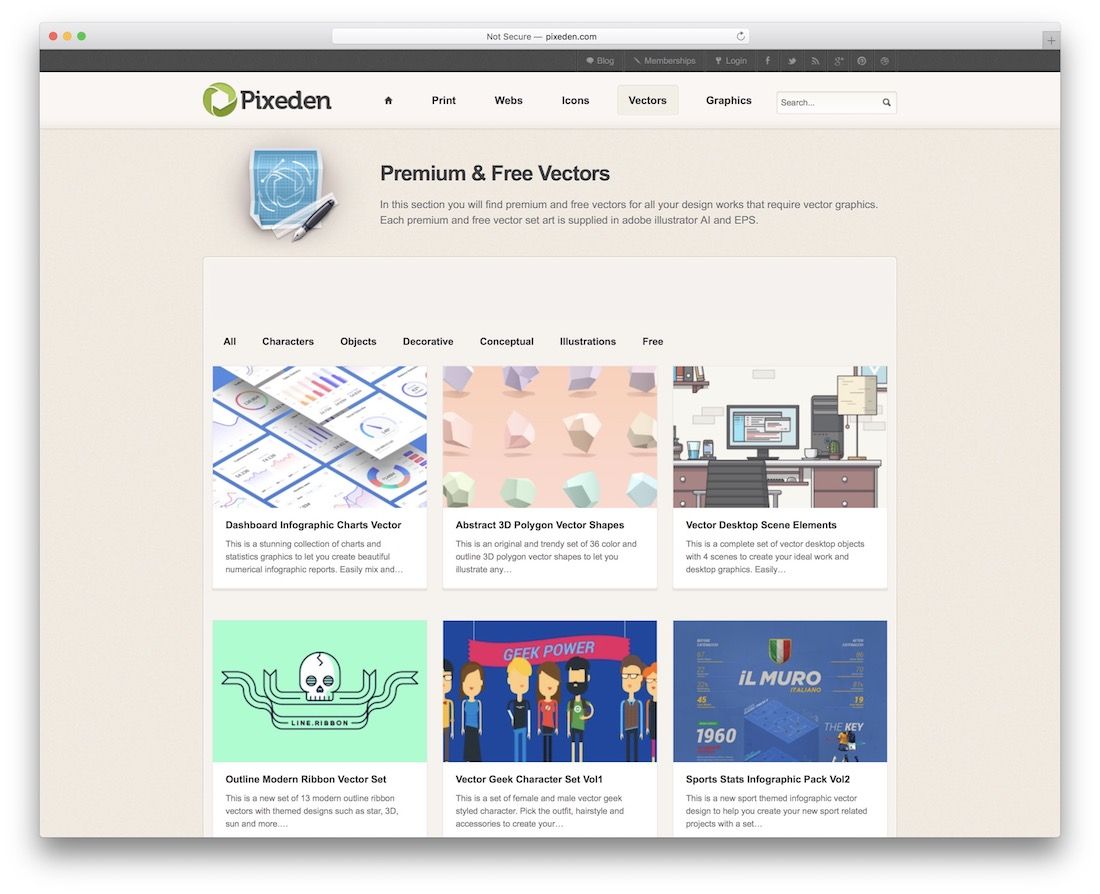 Pixeden vektör görselleri web sitesi
