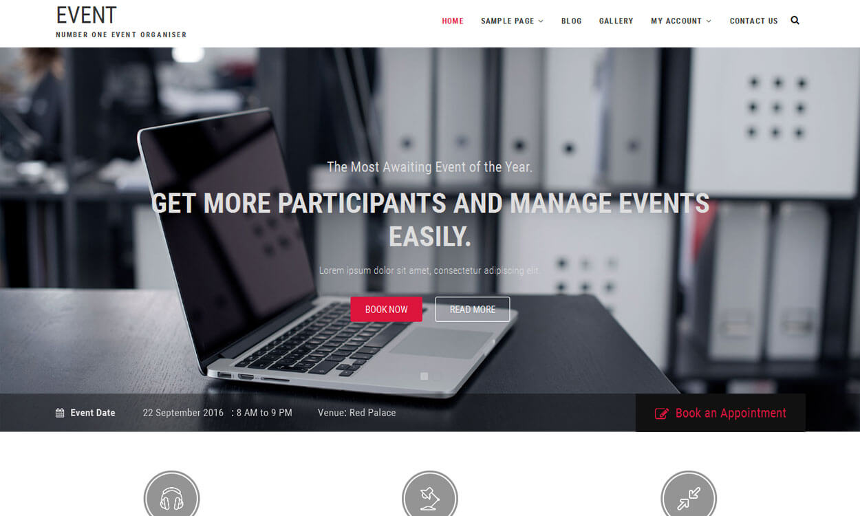 11+ I migliori temi WordPress reattivi gratuiti di novembre 2016 event Best free WordPress Theme November 2016