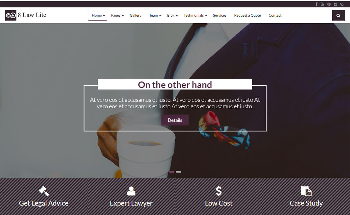 11+ I migliori temi WordPress reattivi gratuiti di novembre 2016 eightlaw-lite-free-WordPress-theme