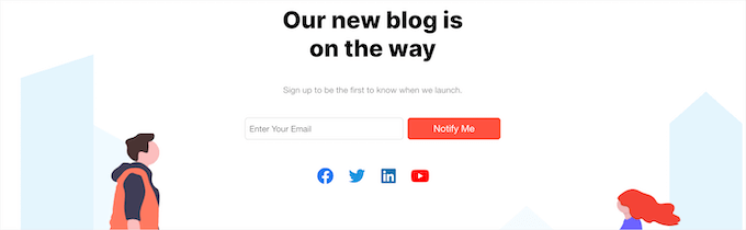 Już wkrótce przykład strony Coming soon page example
