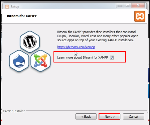 Come installare WordPress sul tuo computer Windows uncheck-learn-bitnami