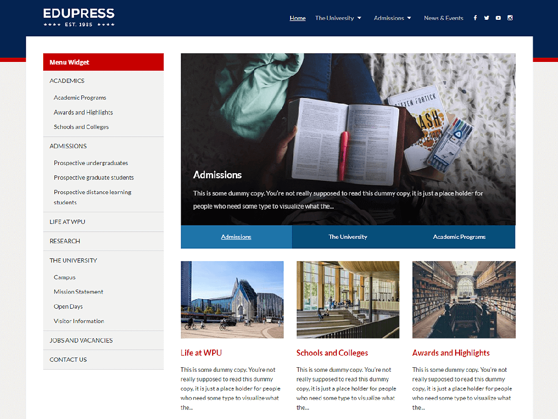 EduPress WordPress 教育主題