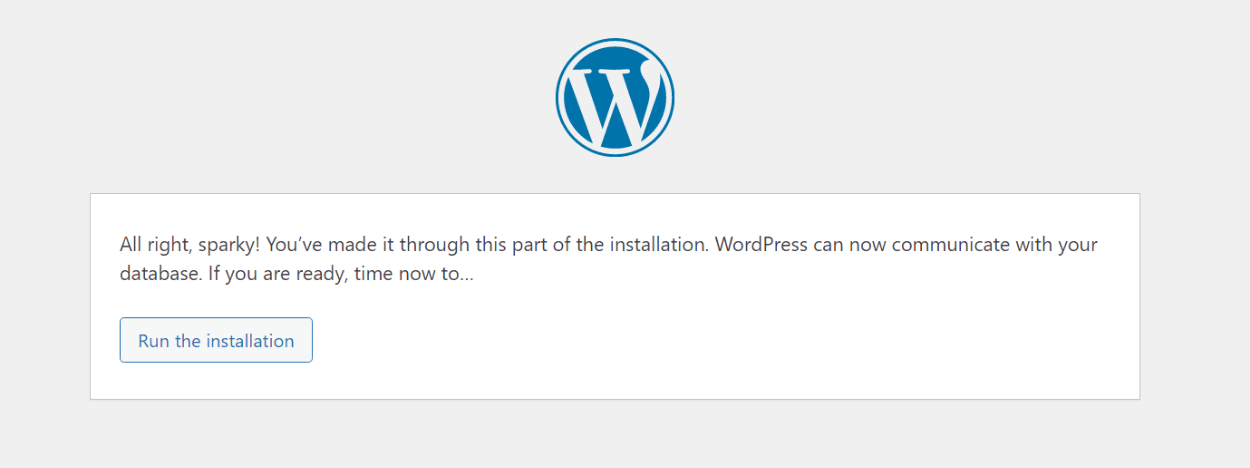 قم بتشغيل مثبت WordPress
