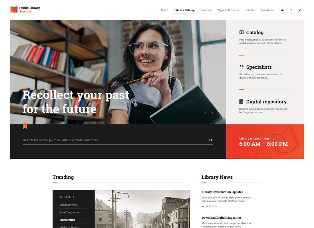 科学 |公共图书馆和书店教育 WordPress 主题