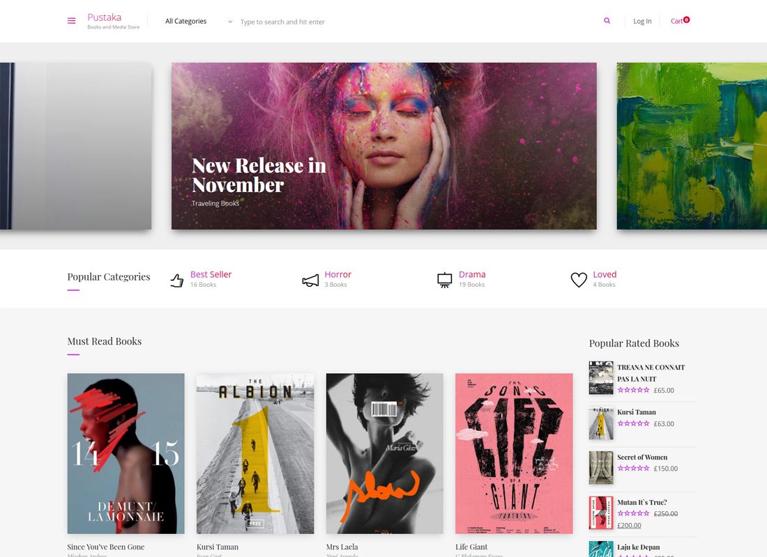普斯塔卡 |书店的 WooCommerce 主题