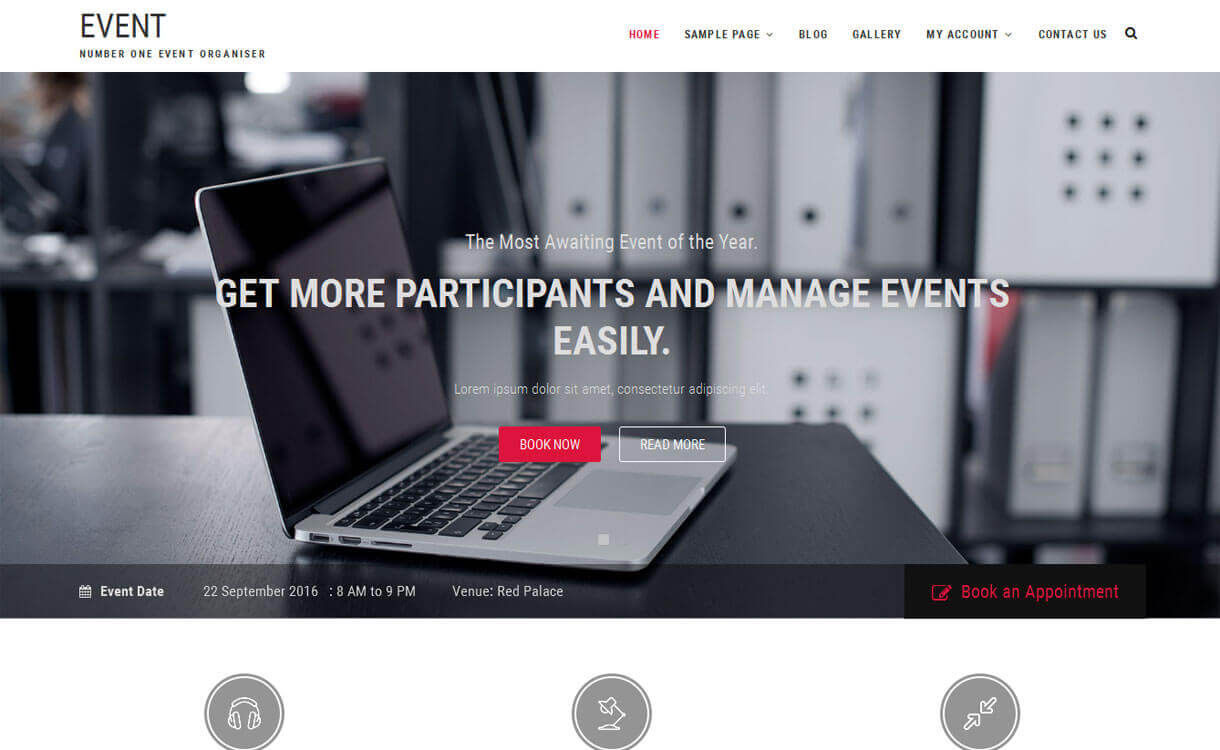 11+ I migliori temi WordPress reattivi gratuiti di dicembre 2016 event-best-free-WordPress-Theme-December-2018