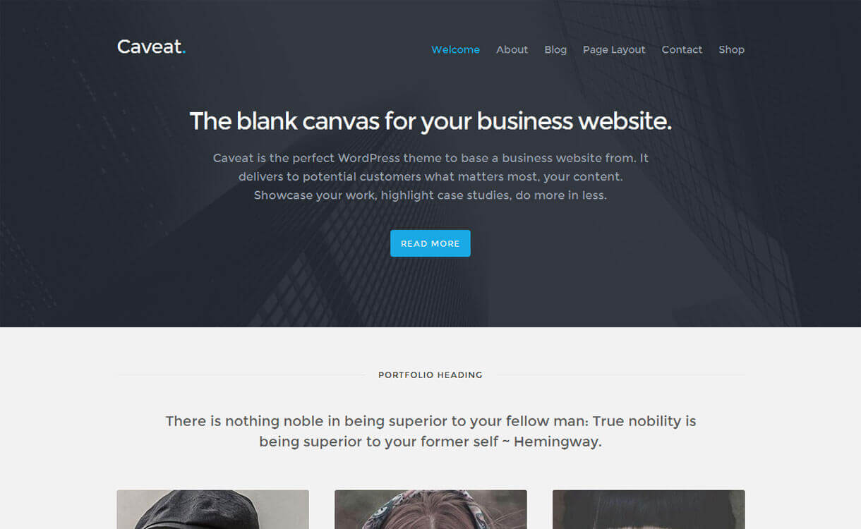 11+ I migliori temi WordPress reattivi gratuiti di dicembre 2016 caveat-best-free-WordPress-Theme-December-2018