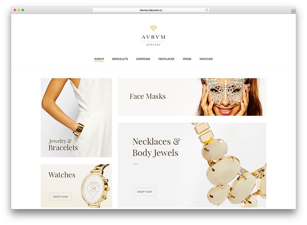 bijoux thèmes WooCommerce