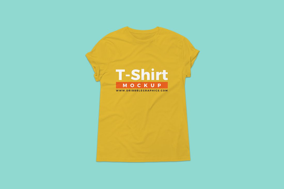 Maquette gratuite de t-shirt à col rond pour la marque