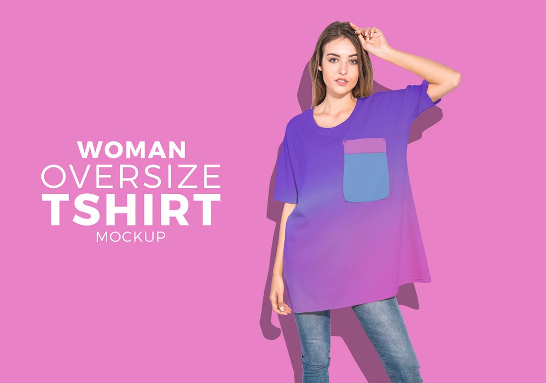 Maquette de t-shirt oversize femme gratuite
