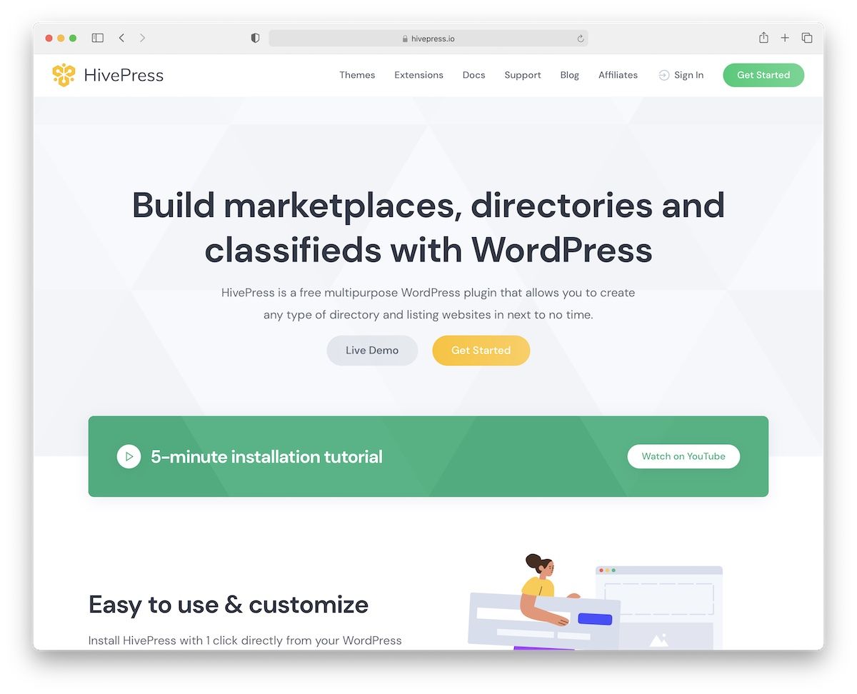 hivepress وورد دليل البرنامج المساعد