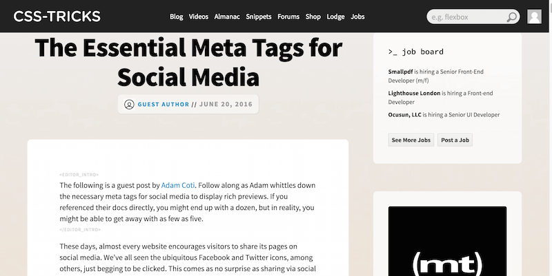 Meta Tag Penting untuk Media Sosial