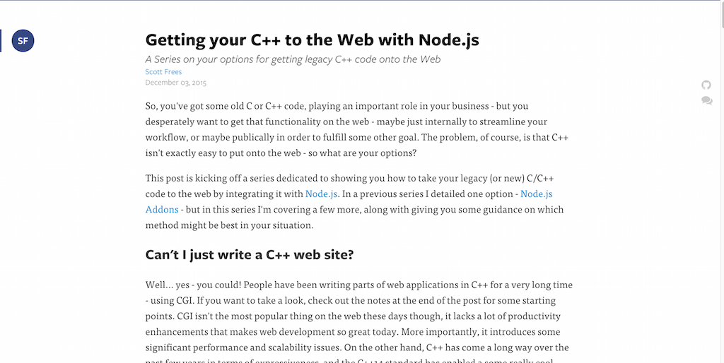 Przenoszenie C++ do sieci za pomocą Node.js