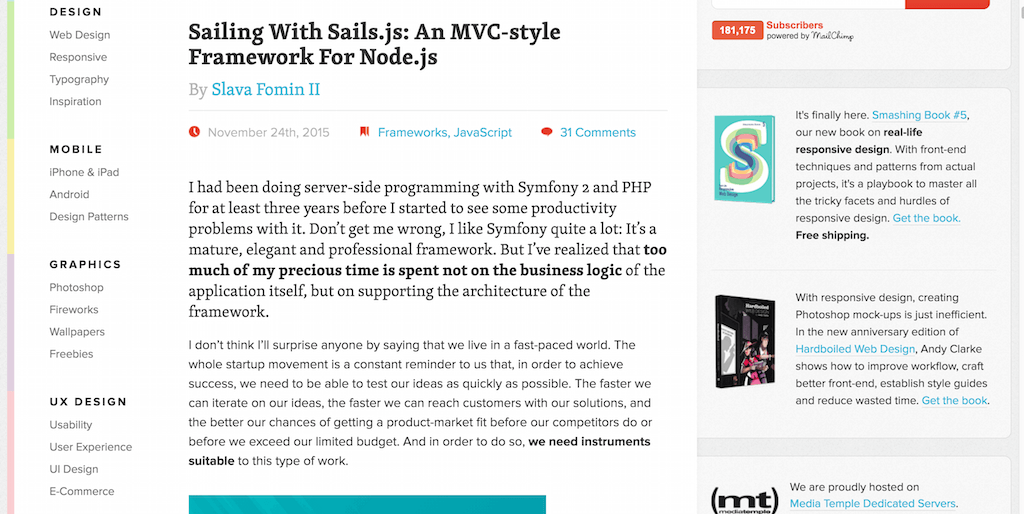 Żeglowanie z Sails.js — framework w stylu MVC dla węzła