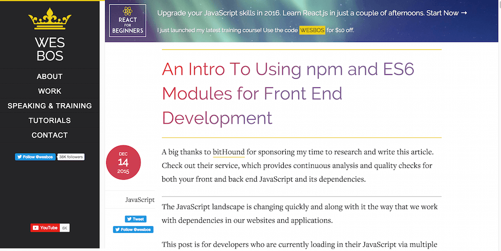 Wprowadzenie do korzystania z modułów npm i ES6 do programowania front-end