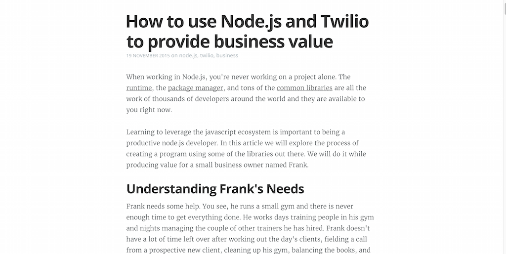 Jak korzystać z Node.js i Twilio, aby zapewnić wartość biznesową?