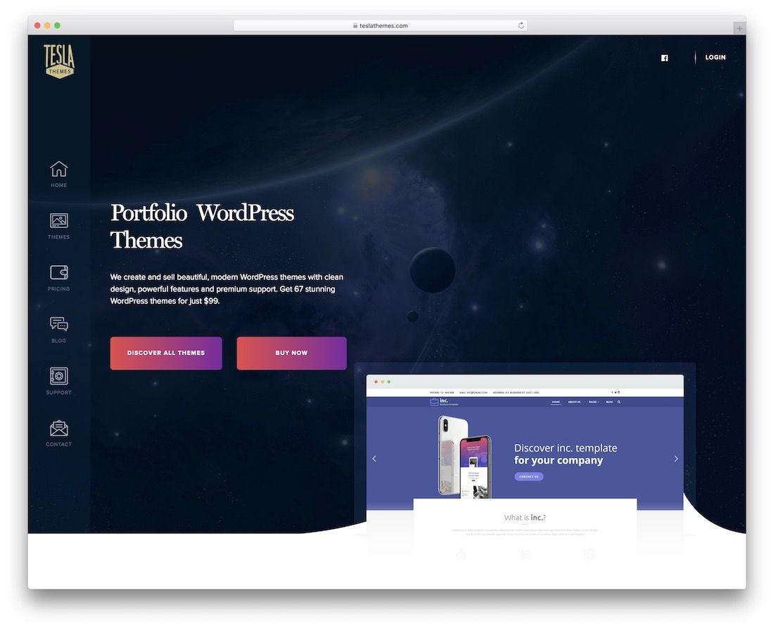 cadre de thème tesla wordpress