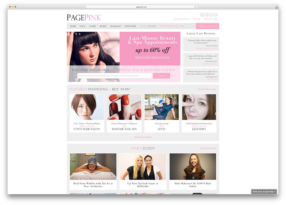 pagepink-spa-salon-woocommerce-przykład-strony-strony