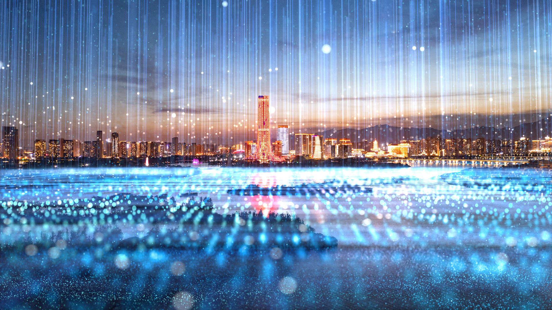 concept de ville de cloud computing