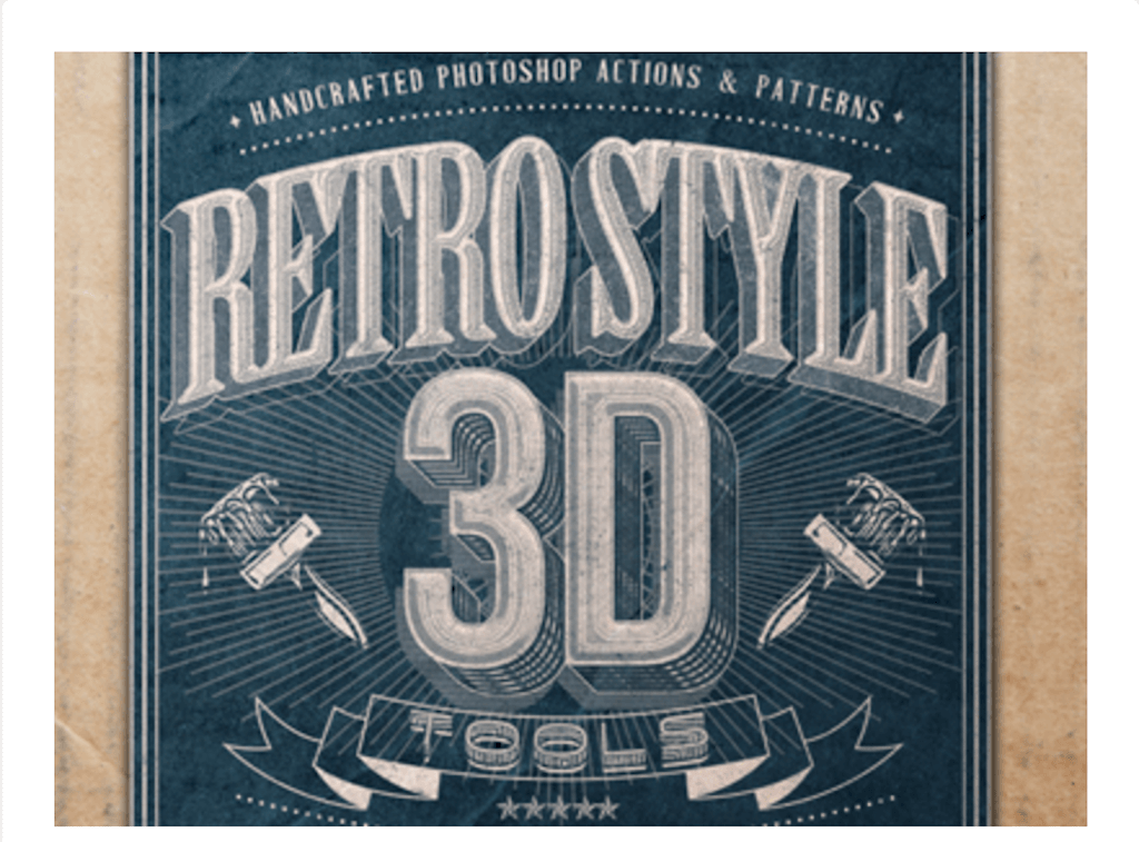 Narzędzia 3d w stylu retro