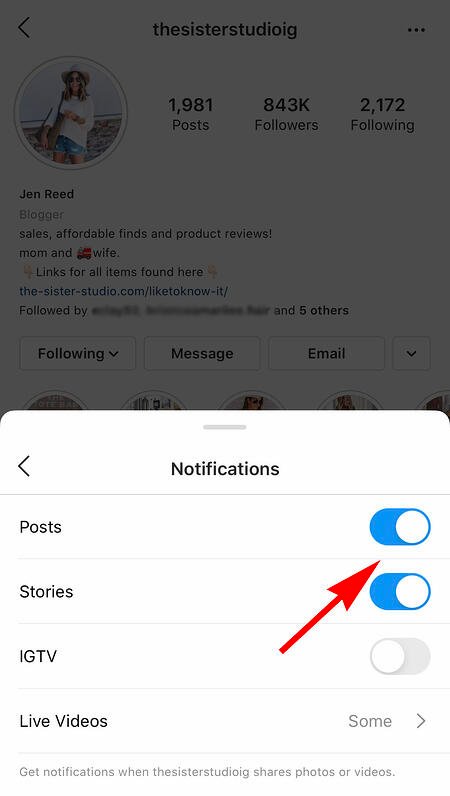 le compte instagram de quelqu'un pour recevoir des notifications lorsque les influenceurs publient