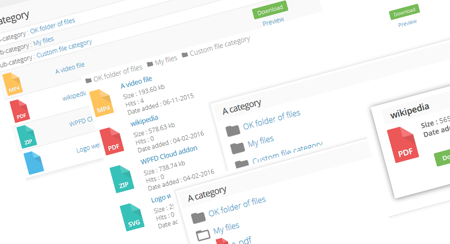 Download do arquivo WP - Melhor plug-in responsivo do gerenciador de arquivos do WordPress WP File Download plugin feature - 4 Themes included