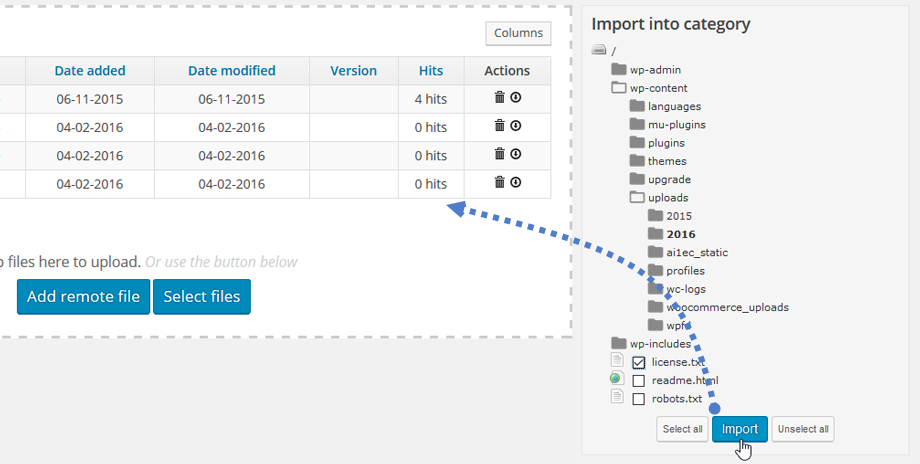 Download do arquivo WP - Melhor plug-in responsivo do gerenciador de arquivos do WordPress WP File Download Feature - File Importer