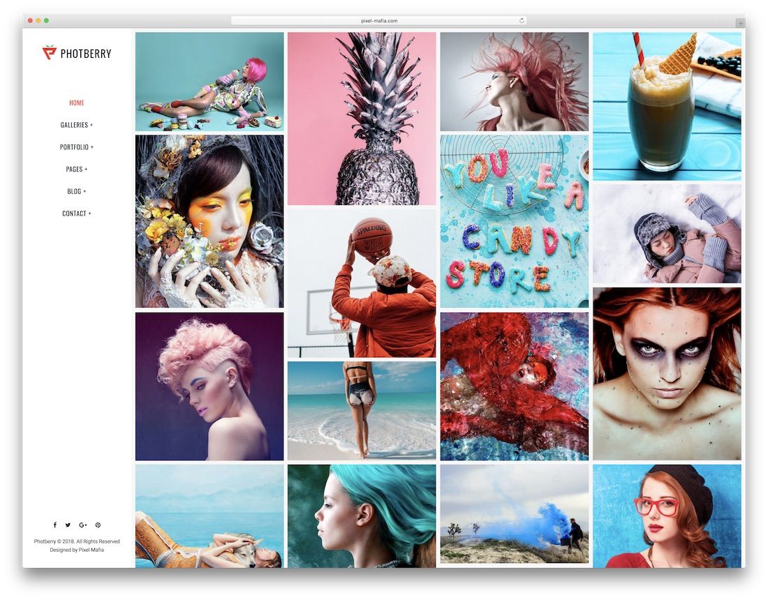 modello di sito Web di interior design di phoberry