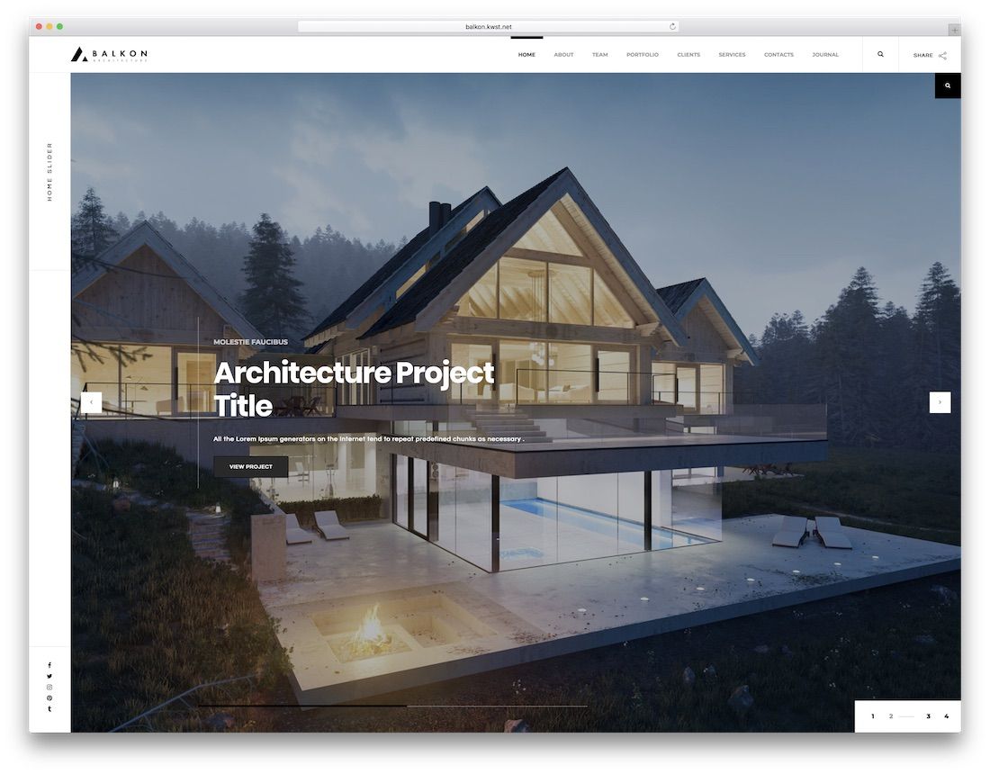 modello di sito Web di design d'interni balkon