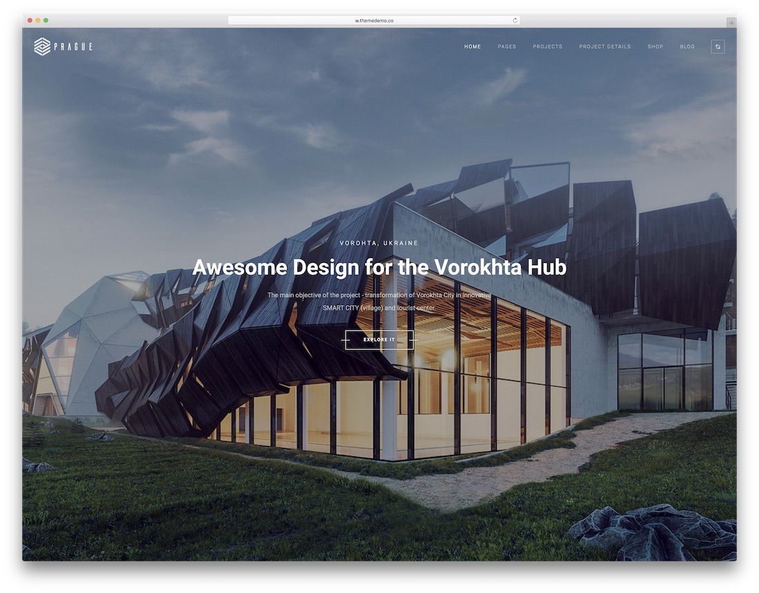modello di sito Web di interior design di praga