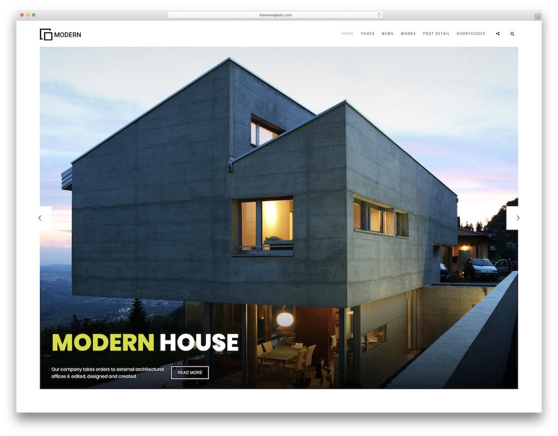 modello di sito Web di interior design moderno