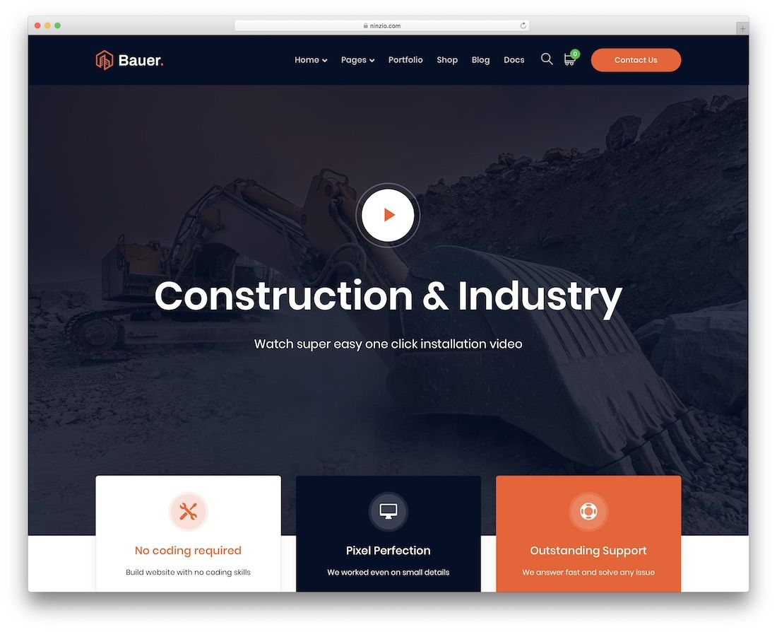 bauer Bau Website Vorlage