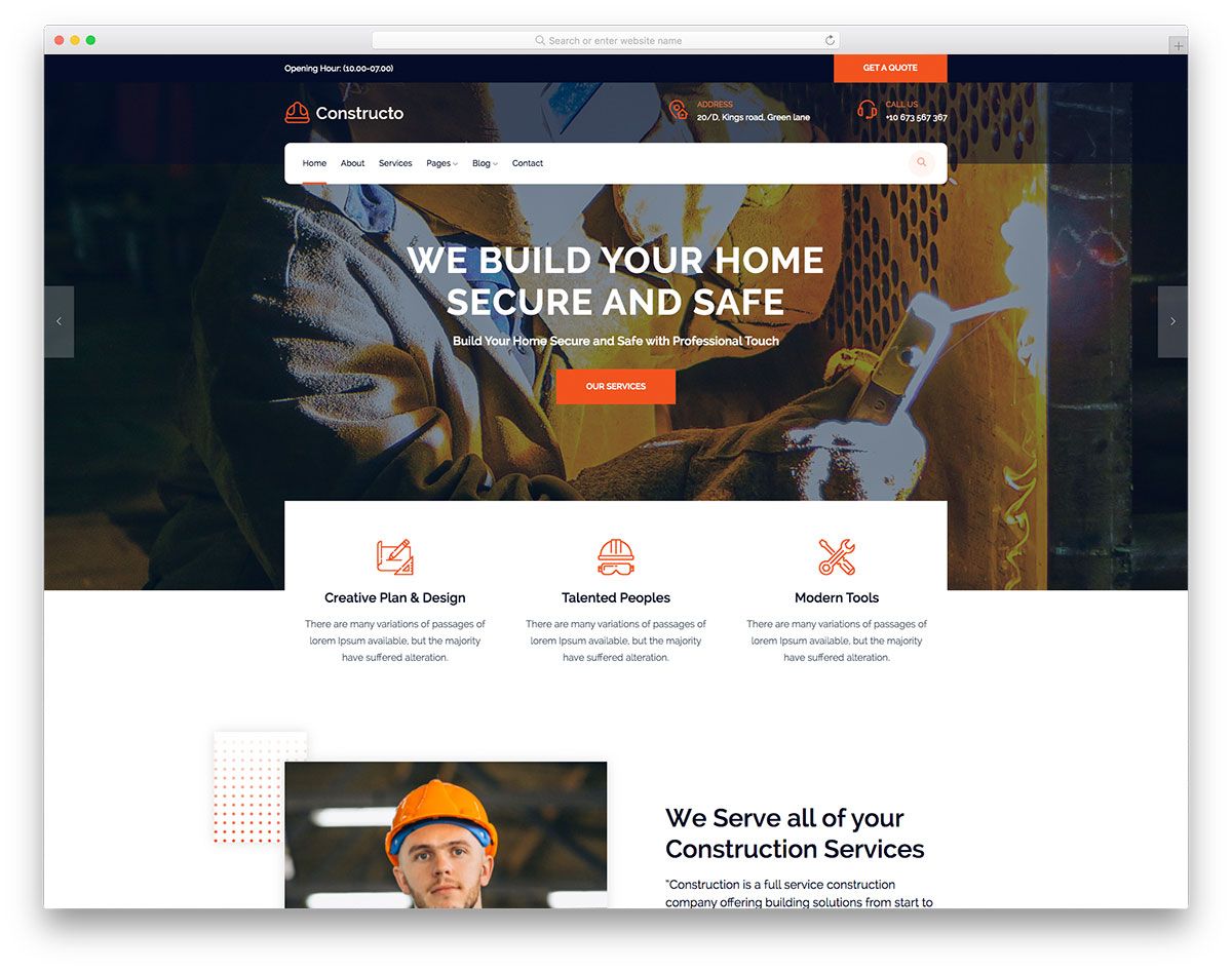 Kostenlose Constructo-Vorlage