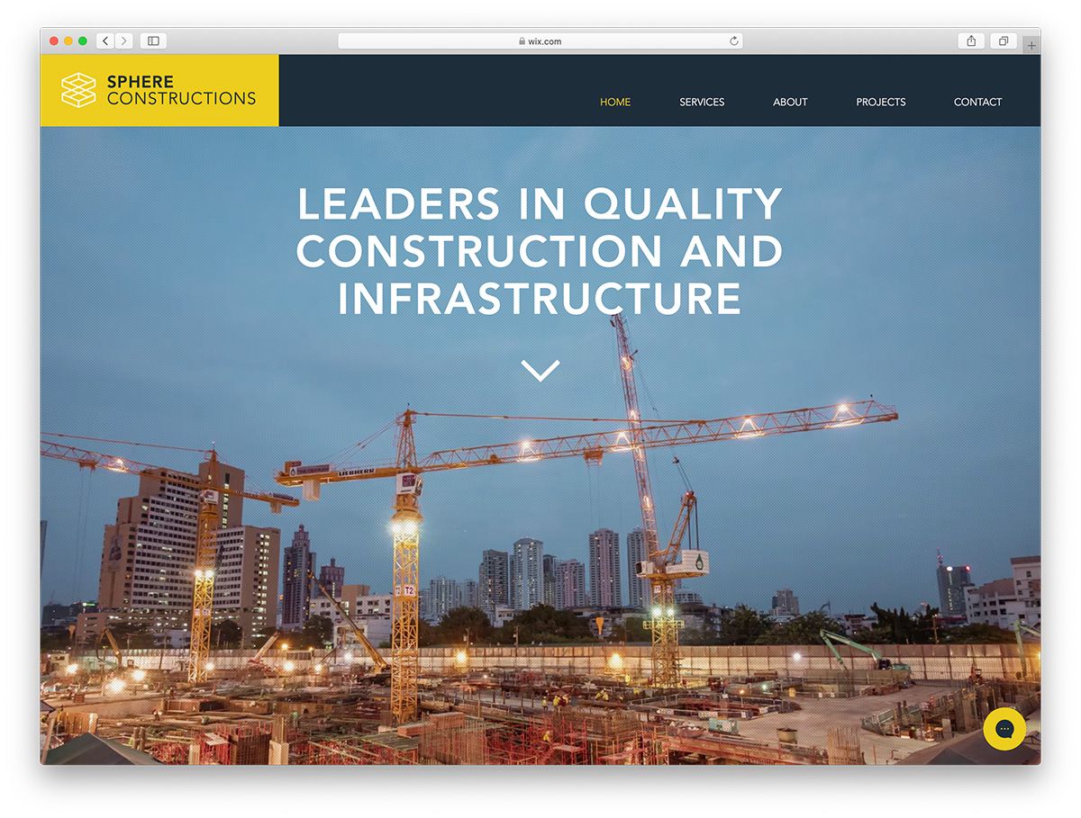 Website-Vorlage für den Bau