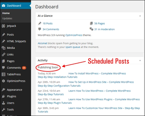 WordPress 게시물 예약